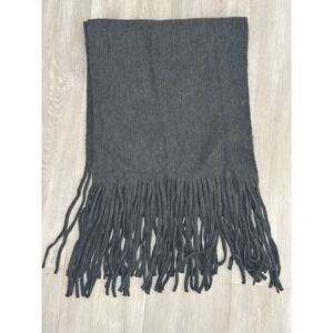 Lucky Brand Gray Winter Fringe Rectangle Scarf Women's